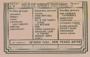 Plakat Isle of Wight Festival 1970 - copyright unknown - bermittelt vom Andreas